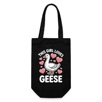 Gans Spruch Mädchen Gänse Lustiges Gans Geschenk - Geschenkbeutel für Flaschen - Schwarz - Vorne