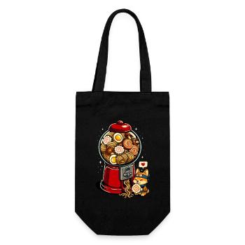 Gummibällchen Ramen Corgi - Geschenkbeutel für Flaschen - Schwarz - Vorne