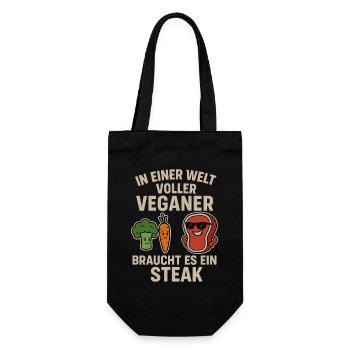 In einer Welt voller Veganer – Steak Shirt - Geschenkbeutel für Flaschen - Schwarz - Vorne