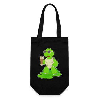 Schildkröte Bier - Geschenkbeutel für Flaschen - Schwarz - Vorne