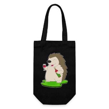 Hedgehog bottle of red wine - Gift Bag for Bottles - black - Front