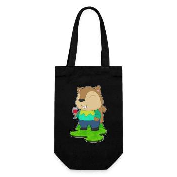 Squirrel Red Wine - Gift Bag for Bottles - black - Front