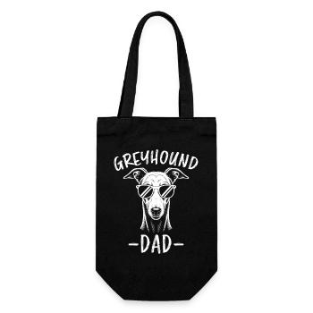 Greyhound Spruch Windhund Papa Greyhound Geschenk - Geschenkbeutel für Flaschen - Schwarz - Vorne