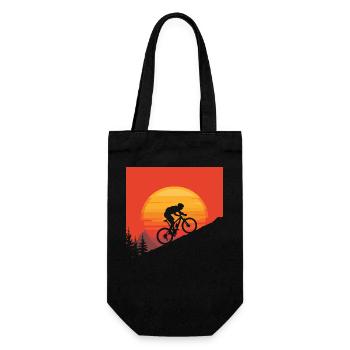 Silhouette de vététiste coucher de soleil - Sac à bouteille - noir - Devant