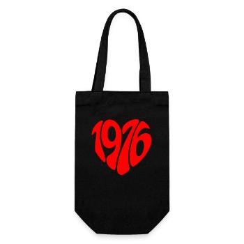 1976 Herz Jahr 1976 Geschenk zum 50. Geburtstag - Geschenkbeutel für Flaschen - Schwarz - Vorne