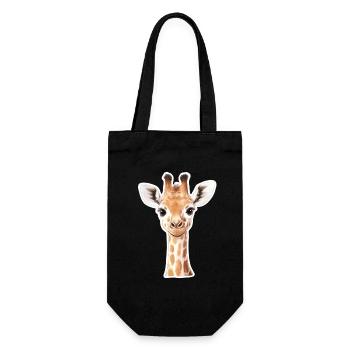 Giraffe - Geschenkbeutel für Flaschen - Schwarz - Vorne