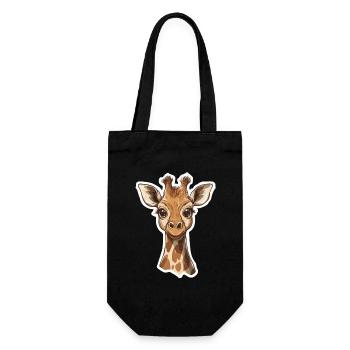 Giraffe - Geschenkbeutel für Flaschen - Schwarz - Vorne