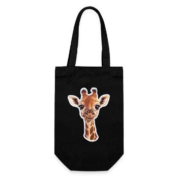 Giraffe - Geschenkbeutel für Flaschen - Schwarz - Vorne