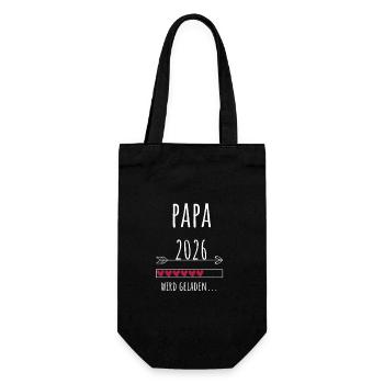 Werdender Papa 2026 Geschenk Schwangerschaft - Geschenkbeutel für Flaschen - Schwarz - Vorne