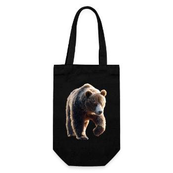 Brown Bear, Grizzly Bear, Bear Brothers, Forest, Wild Bears - Gift Bag for Bottles - black - Front