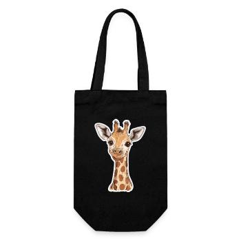 Giraffe - Geschenkbeutel für Flaschen - Schwarz - Vorne
