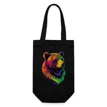 Brown Bear, Grizzly Bear, Bear Brothers, Forest, Wild Bears - Gift Bag for Bottles - black - Front