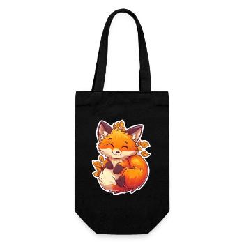 Fuchs - Geschenkbeutel für Flaschen - Schwarz - Vorne