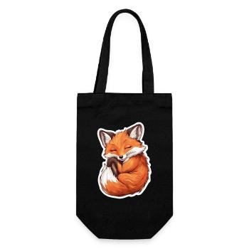Fuchs - Geschenkbeutel für Flaschen - Schwarz - Vorne