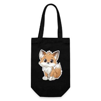 Fuchs - Geschenkbeutel für Flaschen - Schwarz - Vorne