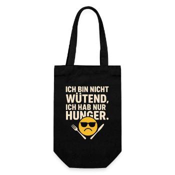Ich bin nicht wütend ich hab nur Hunger Shirt - Geschenkbeutel für Flaschen - Schwarz - Vorne