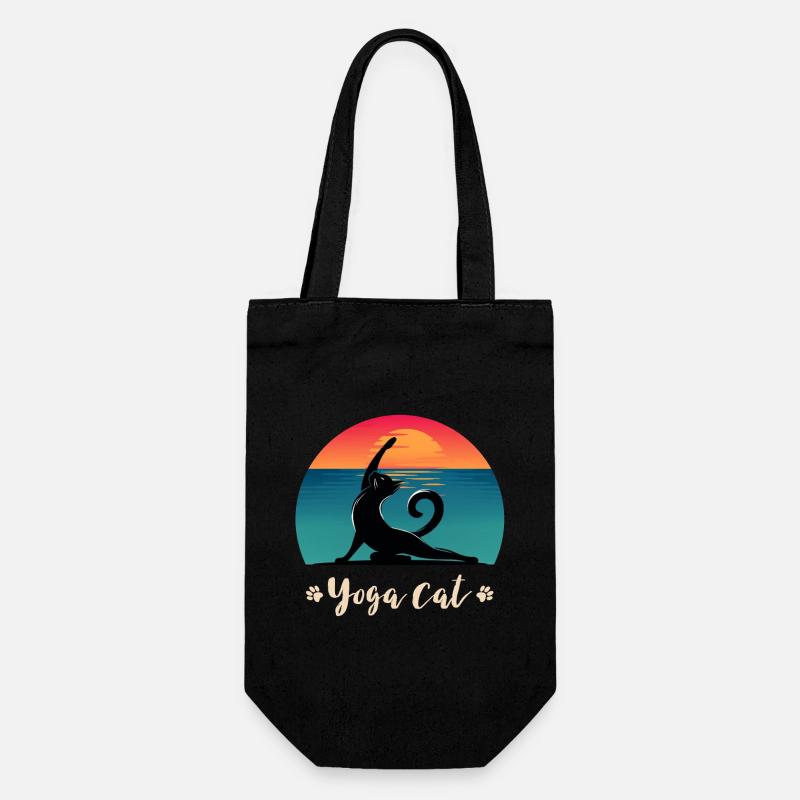 Chat de yoga - Sac à bouteille - noir