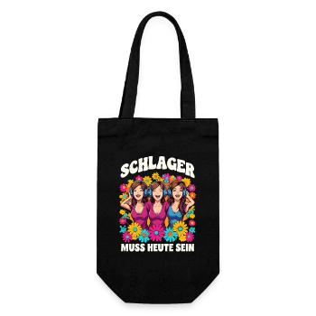 Schlager must be his colorful flower motif today - Gift Bag for Bottles - black - Front