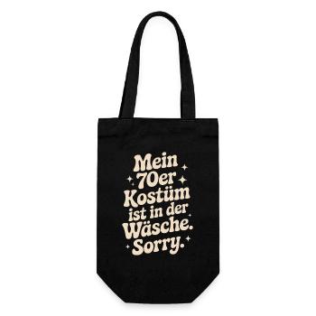 70er Jahre Kostüm Ist In Der Wäsche 70s Party 70er - Geschenkbeutel für Flaschen - Schwarz - Vorne