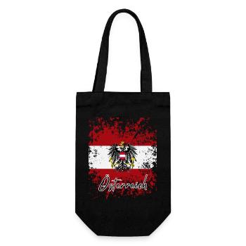 Flag of Austria grunge, I love Austria - Gift Bag for Bottles - black - Front