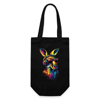 Kangaroo Australia Outback Wild Cute Kangaroos - Gift Bag for Bottles - black - Front