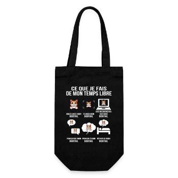 Humorvolles Bobtail-Katzen-Design - Geschenkbeutel für Flaschen - Schwarz - Vorne