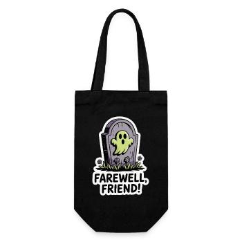 Ghostly Tombstone Farewell Sticker - Gift Bag for Bottles - black - Front