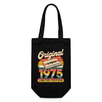 50ème Anniversaire Homme Femme 50 Ans Décoration 1975 Gesche - Sac à bouteille - noir - Devant