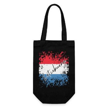 Drapeau grunge luxembourgeois, j’adore le Luxembourg - Sac à bouteille - noir - Devant