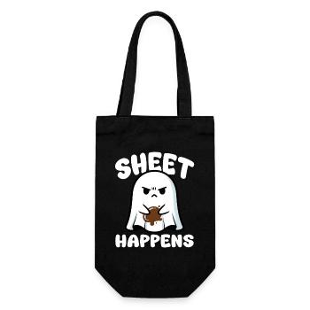 SHEET HAPPENS - GHOST HALLOWEEN - Gift Bag for Bottles - black - Front