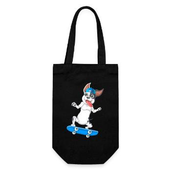 Energisches Skateboarden Französische Bulldogge Design - Geschenkbeutel für Flaschen - Schwarz - Vorne