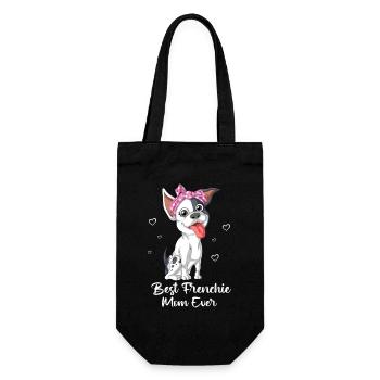 Best Frenchie Mom Ever – Cute French Bulldog Mom S - Gift Bag for Bottles - black - Front