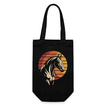 Elegant horse design in sunset style - Gift Bag for Bottles - black - Front
