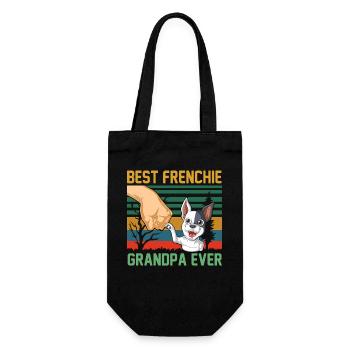 Frenchie Grandpa Fist Bump French Bulldog  - Gift Bag for Bottles - black - Front