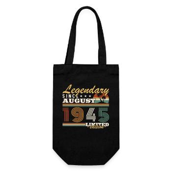 Vintage Retro August 1945 Birthday Gift - Gift Bag for Bottles - black - Front