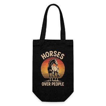 Cheval avec motif coucher de soleil - Sac à bouteille - noir - Devant