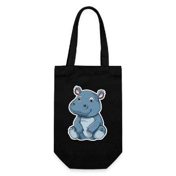 Hippopotamus - Gift Bag for Bottles - black - Front