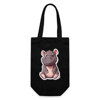 Hippopotamus - Gift Bag for Bottles - black - Front
