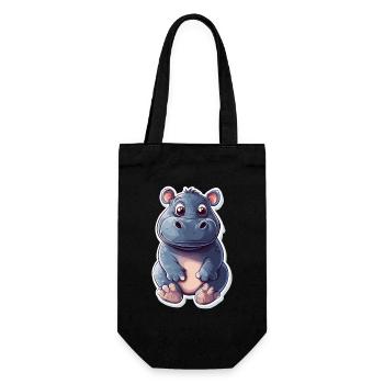Hippopotamus - Gift Bag for Bottles - black - Front