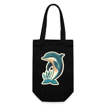 Delfin - Geschenkbeutel für Flaschen - Schwarz - Vorne