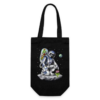 Weltraumastronaut Botaniker - Geschenkbeutel für Flaschen - Schwarz - Vorne