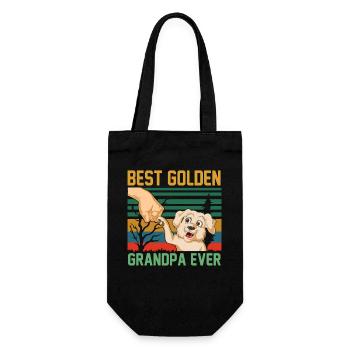 Bester Golden Retriever Opa aller Zeiten - Geschenkbeutel für Flaschen - Schwarz - Vorne