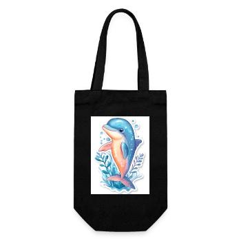 Delfin - Geschenkbeutel für Flaschen - Schwarz - Vorne