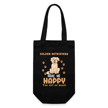 Golden Retriever Rends-moi heureux Chien Illustration - Sac à bouteille - noir - Devant
