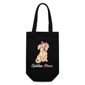 Playful Golden Retriever Mom Graphic Design - Gift Bag for Bottles - black - Front