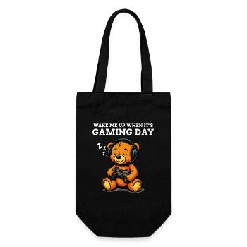 Wake Me Up When it's Gaming Day - Geek Humor - Geschenkbeutel für Flaschen - Schwarz - Vorne