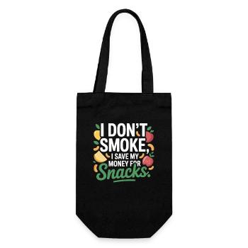 Je ne fume pas J’économise mon argent Collations Non-fumeur - Sac à bouteille - noir - Devant