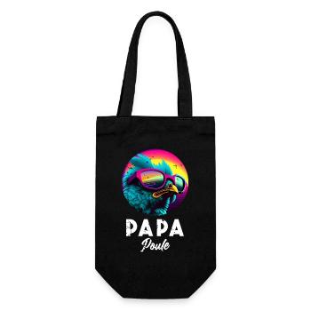 Papa Poule: Humor und Zärtlichkeit für den Superpapa - Geschenkbeutel für Flaschen - Schwarz - Vorne