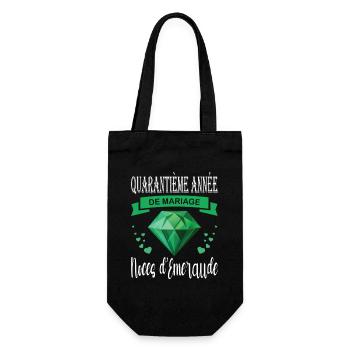 Emerald Wedding 40 Years Couple - Gift Bag for Bottles - black - Front