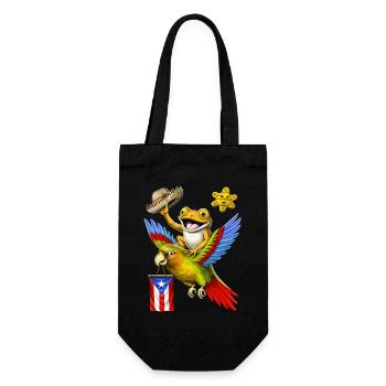 Puerto Rican Coqui Frog - Gift Bag for Bottles - black - Front